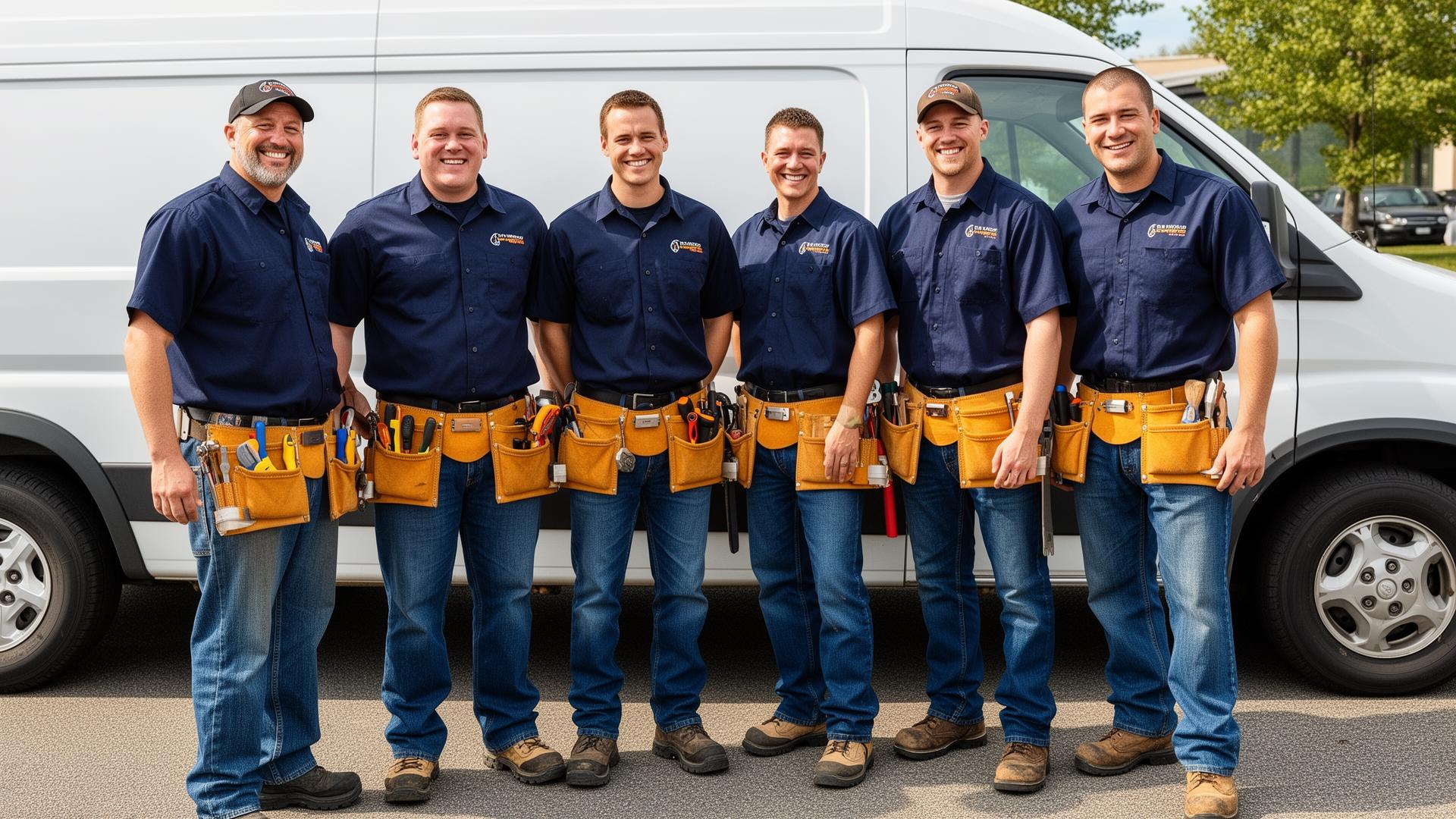 Our team of plumbers smiling at the camera